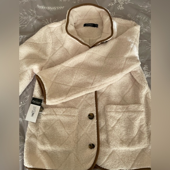 NWT Ralph Lauren Faux Shearling Funnelneck Coat - Picture 7 of 16